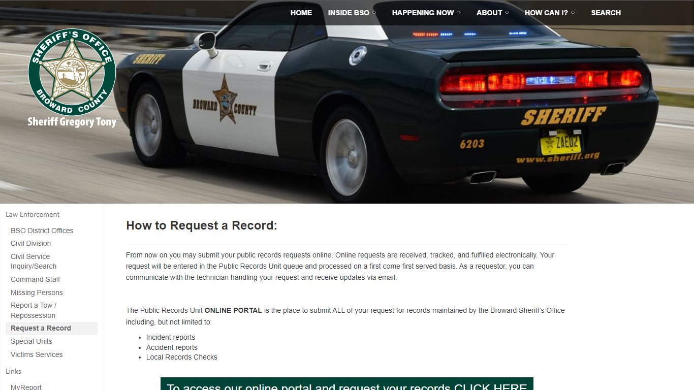 Request a Record - Broward County Sheriff's Office